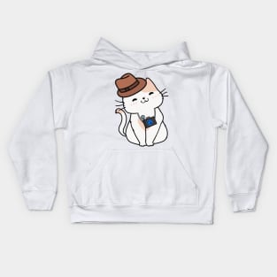 Funny persian cat is holding a camera Kids Hoodie